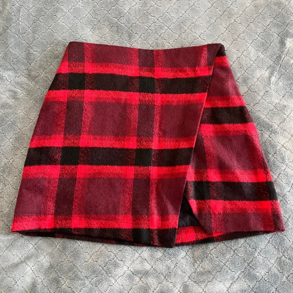 Wool Plaid Skirt
